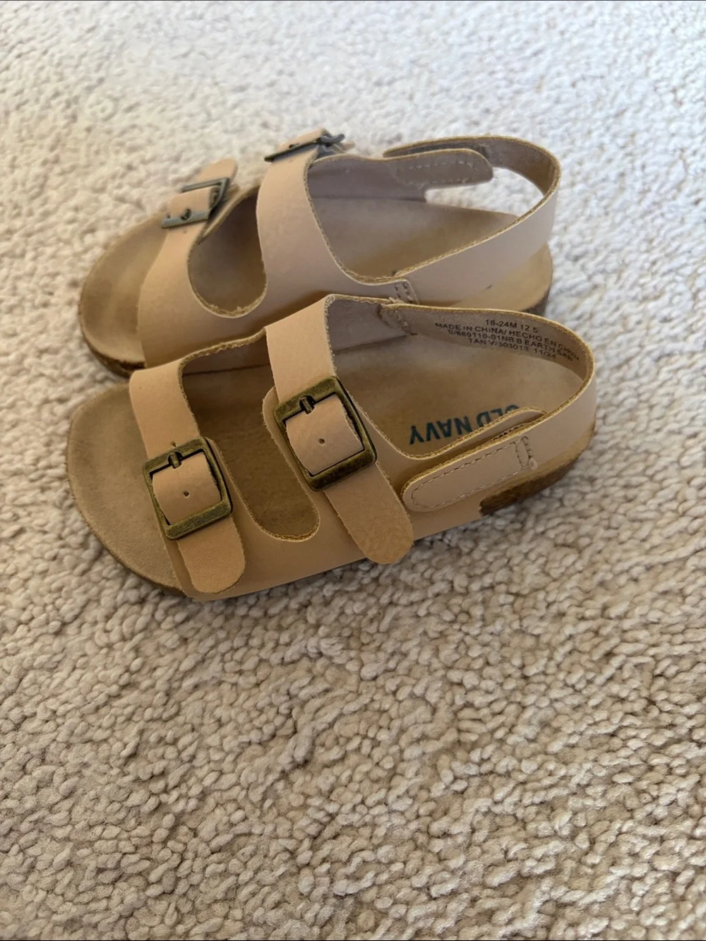 Old Navy Tan Double-Buckle Slingback Sandals